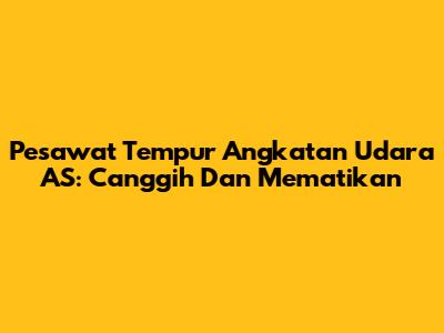 Pesawat Tempur Angkatan Udara AS: Canggih Dan Mematikan