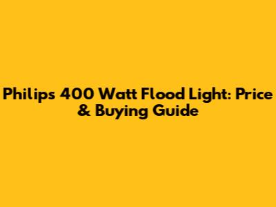 Philips 400 Watt Flood Light: Price & Buying Guide