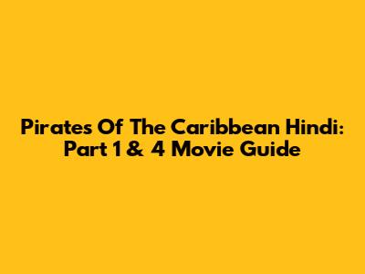 Pirates Of The Caribbean Hindi: Part 1 & 4 Movie Guide