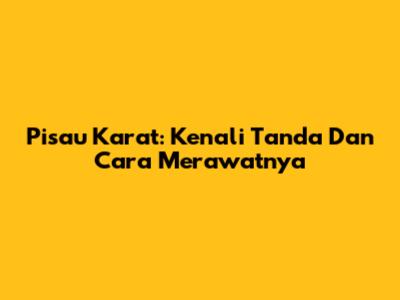 Pisau Karat: Kenali Tanda Dan Cara Merawatnya