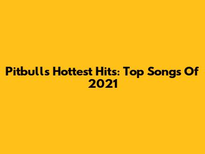 Pitbull's Hottest Hits: Top Songs Of 2021