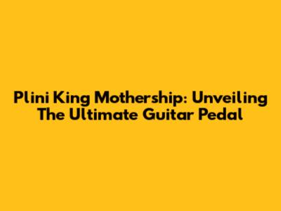 Plini King Mothership: Unveiling The Ultimate Guitar Pedal