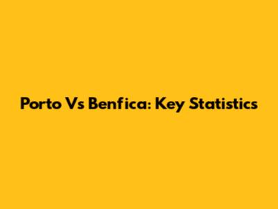 Porto Vs Benfica: Key Statistics