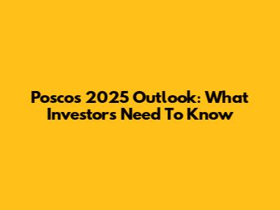 Posco's 2025 Outlook: What Investors Need To Know