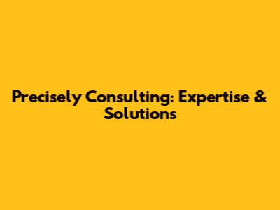 Precisely Consulting: Expertise & Solutions