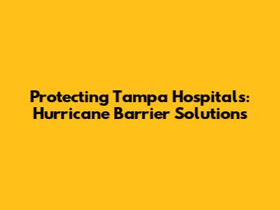 Protecting Tampa Hospitals: Hurricane Barrier Solutions
