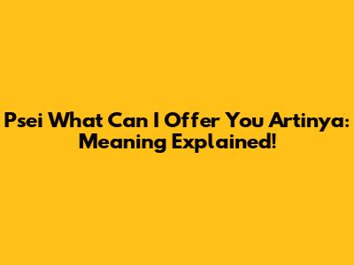 Psei What Can I Offer You Artinya: Meaning Explained!