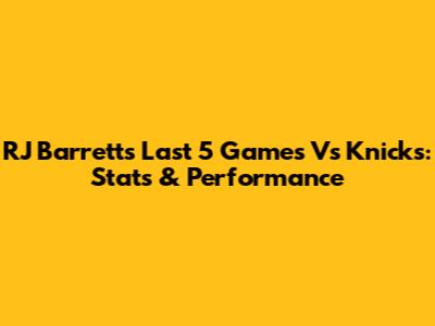 RJ Barrett's Last 5 Games Vs Knicks: Stats & Performance