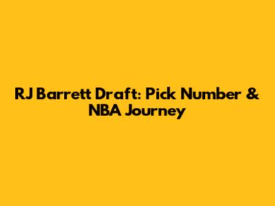 RJ Barrett Draft: Pick Number & NBA Journey