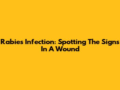 Rabies Infection: Spotting The Signs In A Wound