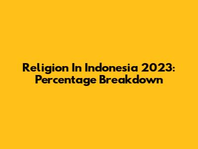 Religion In Indonesia 2023: Percentage Breakdown