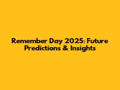 Remember Day 2025: Future Predictions & Insights