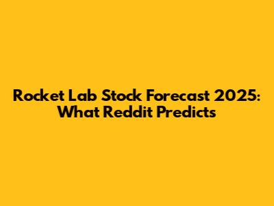 Rocket Lab Stock Forecast 2025: What Reddit Predicts