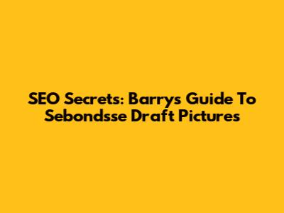 SEO Secrets: Barry's Guide To Sebondsse Draft Pictures