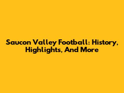 Saucon Valley Football: History, Highlights, And More