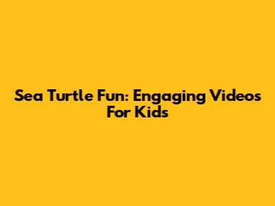 Sea Turtle Fun: Engaging Videos For Kids