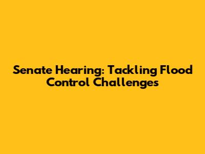 Senate Hearing: Tackling Flood Control Challenges