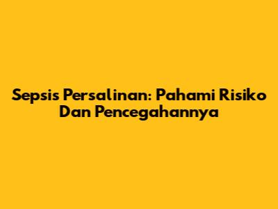 Sepsis Persalinan: Pahami Risiko Dan Pencegahannya