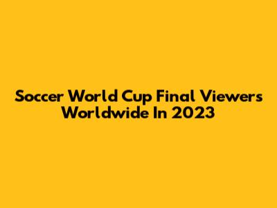 Soccer World Cup Final Viewers Worldwide In 2023