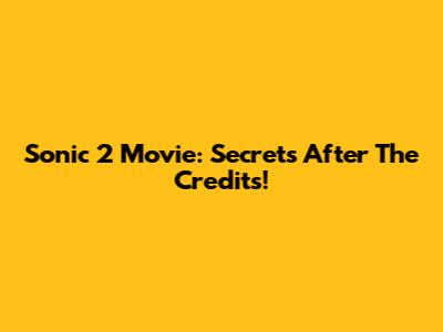 Sonic 2 Movie: Secrets After The Credits!
