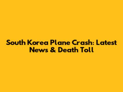 South Korea Plane Crash: Latest News & Death Toll