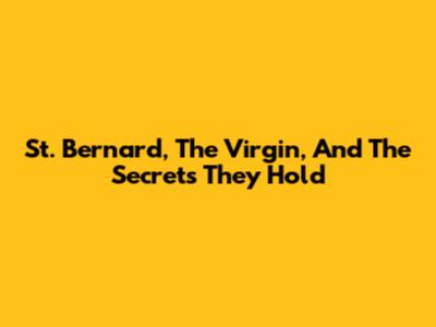 St. Bernard, The Virgin, And The Secrets They Hold