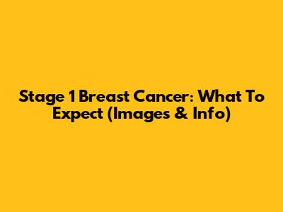 Stage 1 Breast Cancer: What To Expect (Images & Info)