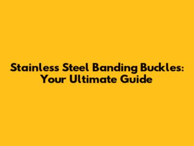 Stainless Steel Banding Buckles: Your Ultimate Guide