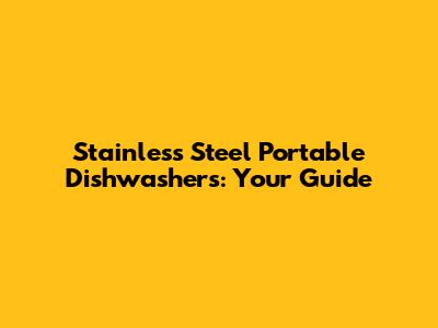 Stainless Steel Portable Dishwashers: Your Guide