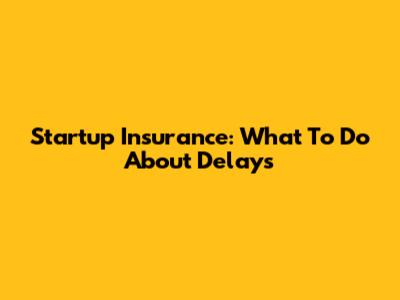 Startup Insurance: What To Do About Delays