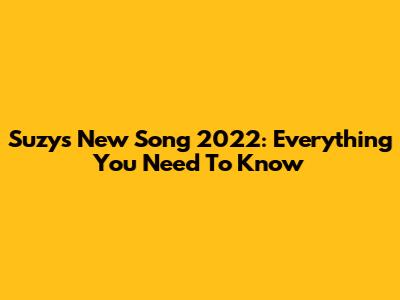 Suzy's New Song 2022: Everything You Need To Know