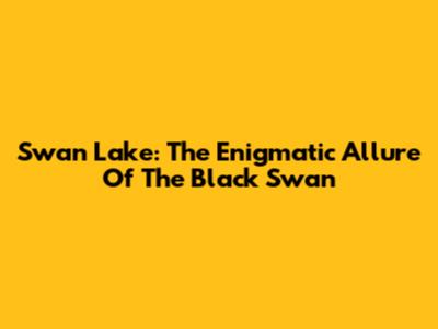 Swan Lake: The Enigmatic Allure Of The Black Swan