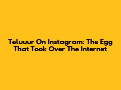 Teluuur On Instagram: The Egg That Took Over The Internet