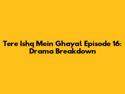 Tere Ishq Mein Ghayal Episode 16: Drama Breakdown