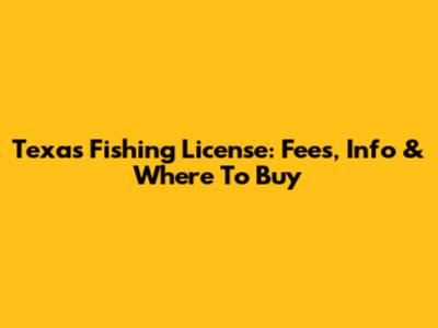 Texas Fishing License: Fees, Info & Where To Buy