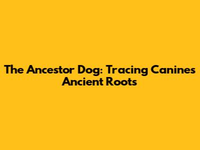 The Ancestor Dog: Tracing Canines' Ancient Roots