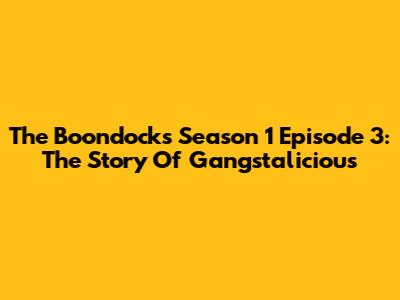 The Boondocks Season 1 Episode 3: 'The Story Of Gangstalicious'