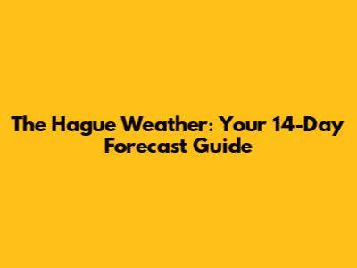 The Hague Weather: Your 14-Day Forecast Guide