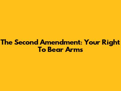 The Second Amendment: Your Right To Bear Arms