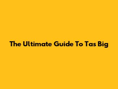 The Ultimate Guide To "Tas Big"