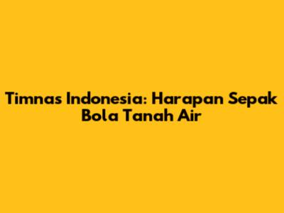 Timnas Indonesia: Harapan Sepak Bola Tanah Air