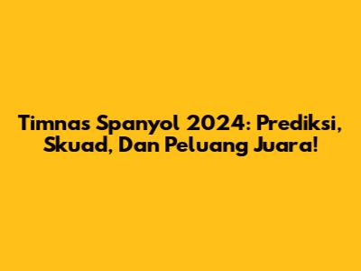 Timnas Spanyol 2024: Prediksi, Skuad, Dan Peluang Juara!