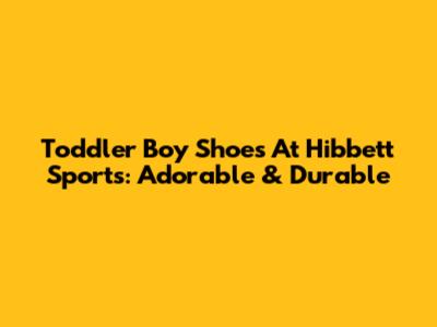 Toddler Boy Shoes At Hibbett Sports: Adorable & Durable