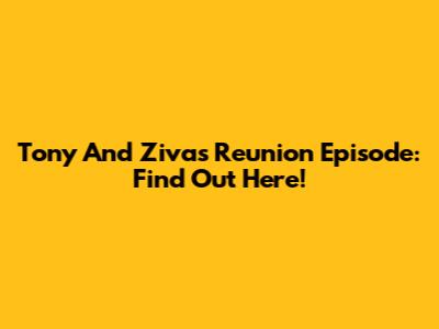 Tony And Ziva's Reunion Episode: Find Out Here!