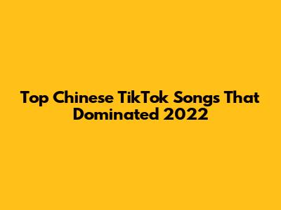 Top Chinese TikTok Songs That Dominated 2022