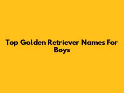 Top Golden Retriever Names For Boys