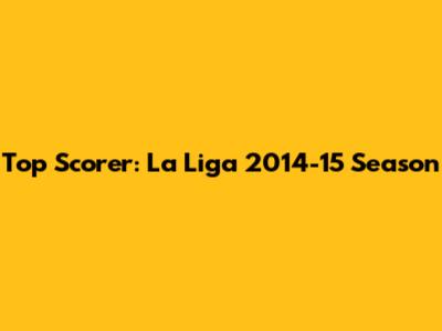 Top Scorer: La Liga 2014-15 Season
