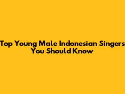 Top Young Male Indonesian Singers You Should Know