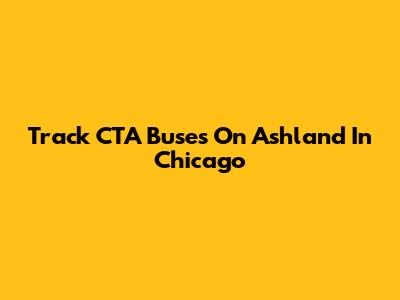 Track CTA Buses On Ashland In Chicago
