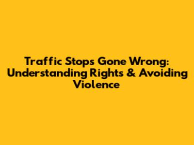 Traffic Stops Gone Wrong: Understanding Rights & Avoiding Violence